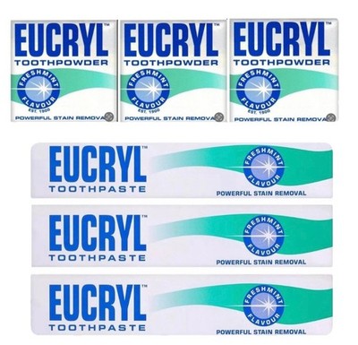 Eucryl Freshmint Zahnpulver & Zahnpasta Raucher Fleckenentfernung Zahnaufhellung