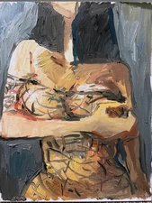 Boudoir Figure Interior Realism Disney Oil Painting 14x18 Canvas Original Signed