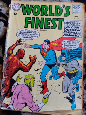 WORLD'S FINEST # 144 DCCOMICS 1964 SUPERMAN, BATMAN, CLAYFACE & BRAINIAC reader