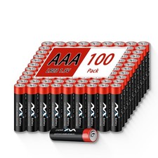 100 Pack AAA Batteries, Alkaline AAA Batteries High-Performance Triple with L...