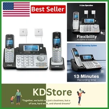 Expandable 2-Handset Cordless Phone with Caller ID & Hearing Aid Compatibility