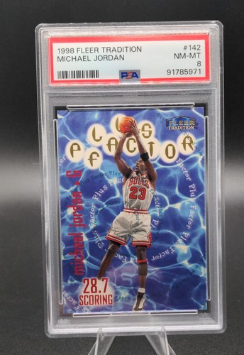 Michael Jordan [Plus Fractor] #142 1998 Fleer Tradition card