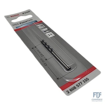 Bosch Professional 2 Stück HSS Spiralbohrer PointTeQ (für Metall, 2 x 24 x 49 mm