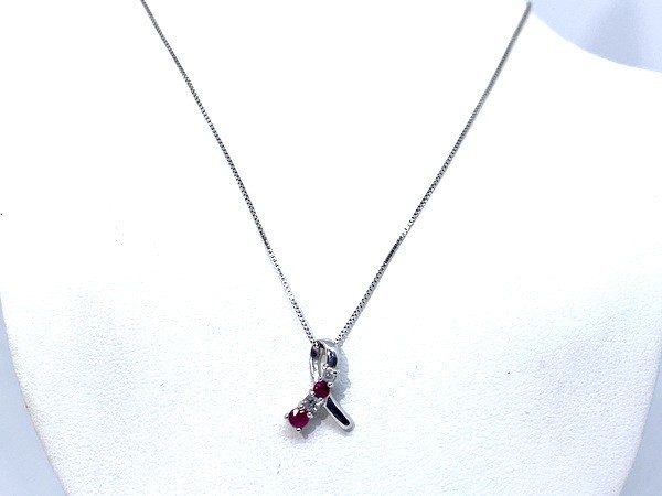 [Immediate decision] K10WG ruby ​​diamond pendant… - image 4