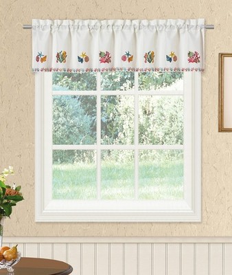 RENAISSANCE HOME FASHION Sealife Embroidered Valance,Cornices & Valances