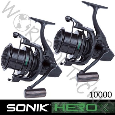 2 x SONIK Big Pit Black Reel Hero X 10000 Carp Fishing Quick Drag SET OF 2