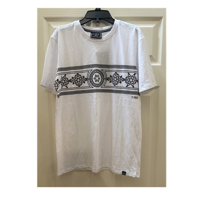 CASA Moda Couture Men's White Crew Neck Short Sleeve Graphic Logo T-Shirt S