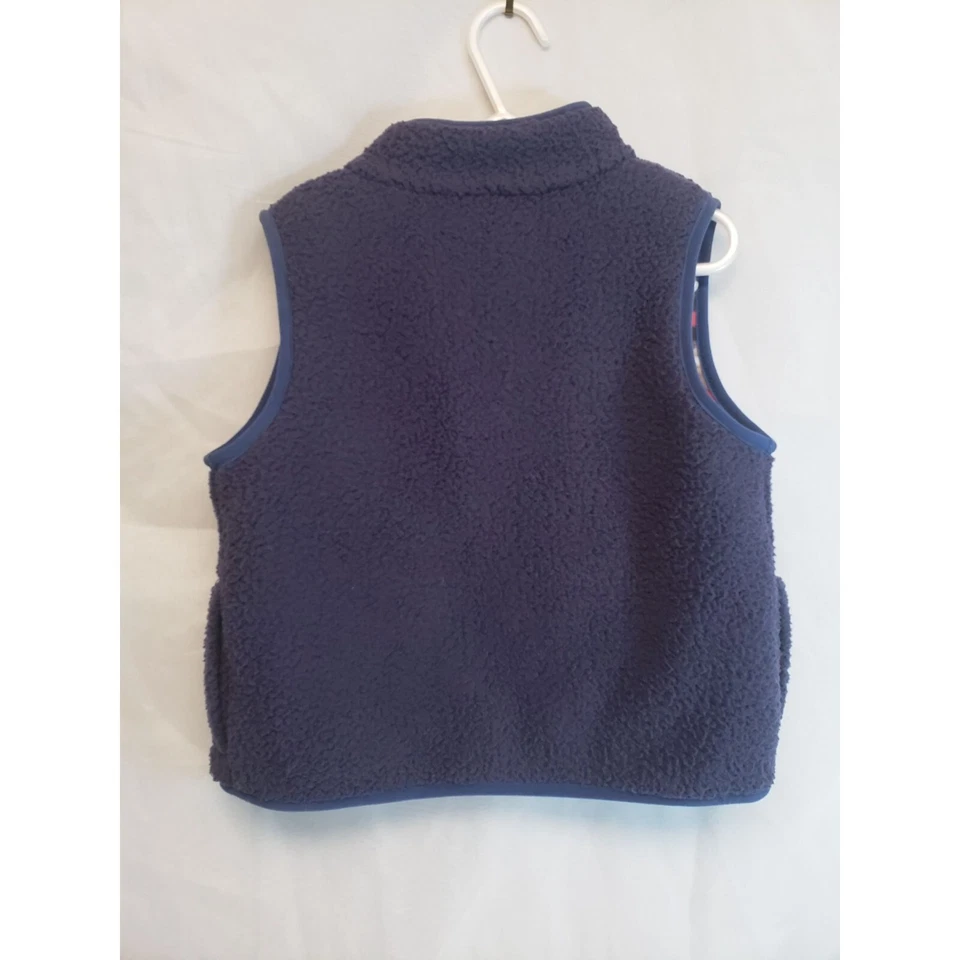 Carters Boys Reversible 3T Fleece Vest W/Long Sleeve Shirt Buttondown Navy&Gold - Image 3 of 4