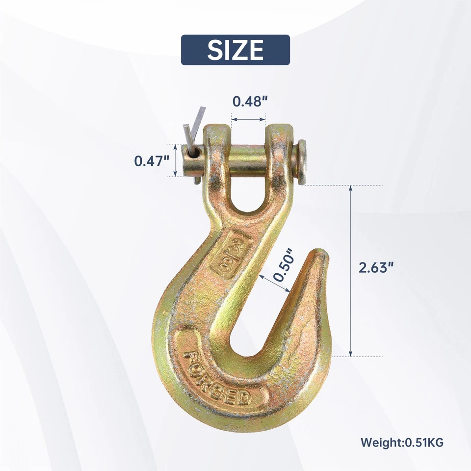 10 Pack G70 3/8" Clevis Grab Hooks Tow Chain Hook Flatbed Truck Trailer Tie Down - Image 3 of 4