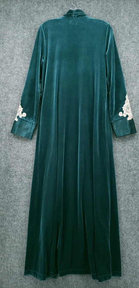 Lencería larga vintage Jonquil by Diane Samandi bata para mujer S pequeña de terciopelo verde Foto 2 de 4