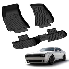 Floor Mats for Dodge Challenger 2015-2023 RWD 1st & 2nd Row Custom Floor Liners