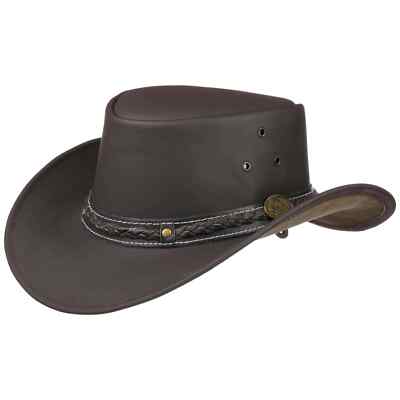 SCIPPIS Borderland Lederhut Cowboyhut Hut Outdoorhut Westernhut Hüte
