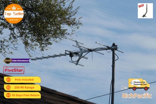 Directional Yagi HDTV Antenna Outdoor 250 Mile for UHF VHF FM Reception