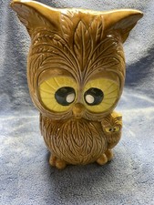 VTG MCM Ceramic Owl with Baby Owl