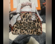 Leopard & Silver Leather Von Dutch Paris Bowling Bag