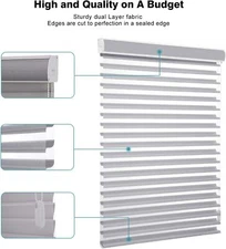 New Corded Light Filtering Zebra Sheer Blinds Shades Shangri-La Roller Shades