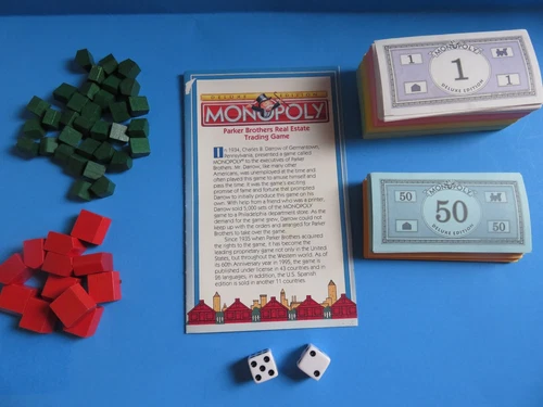 Monopoly Deluxe Ed. Hotels, Houses, Money, Dice + Rules Booklet; Replacements