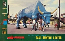 c1950s Babe The Blue Ox, Paul Buyan Center, Brainerd, Minnesota Postcard