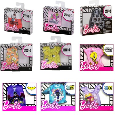 BARBIE FASHION OBERTEILE LOONEY TUNES SUPERGIRL HELLO KITTY PUPPEN KLEIDUNG