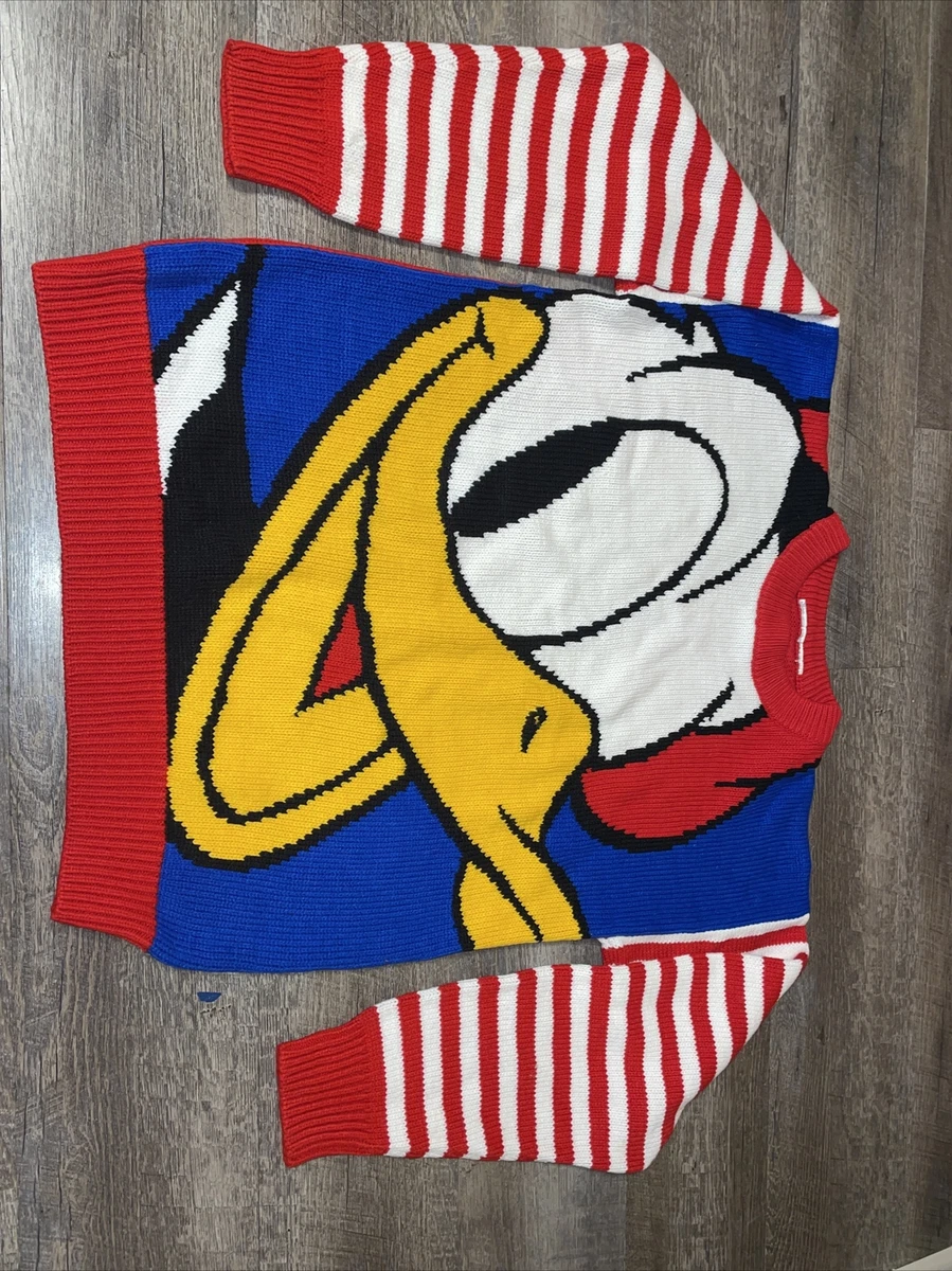 Vintage Mickey Co Walt Disney Knit Sweater DONALD DUCK Face