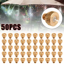 50X Brass Misting Nozzles Water Mister Sprinkle For Cooling System 0.024" 10/24