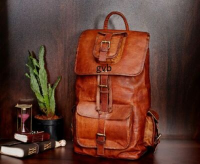 Rucksack Backpack Travel Addict Tasche für Herren und Damen 20'' Echtleder