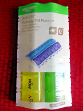 AM / PM Medicine Vitamin organizer case  EX. LARGE CAPACITY   Free Shipping