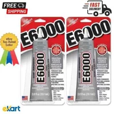 Industrial E6000 Adhesive Clear Eclectic Glue Multi-Purpose, Gel, 2 Oz Pack 2