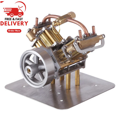 Mini V4 Steam Engine Miniature Steam Engine Model Without Boiler Metal Quality