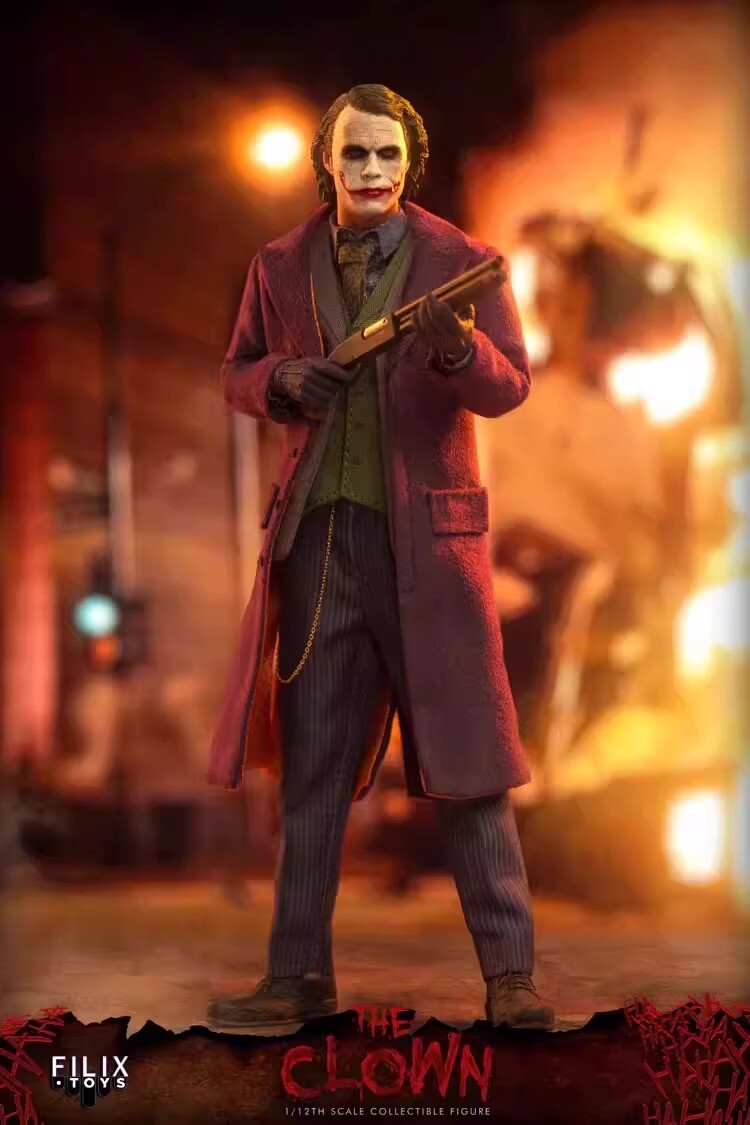 Filix Toys FX004 Joker 1/12スケール 可動フィギュア Anime Filix Toys FX004 1/12 Joker Heath Ledger Male Action Figure