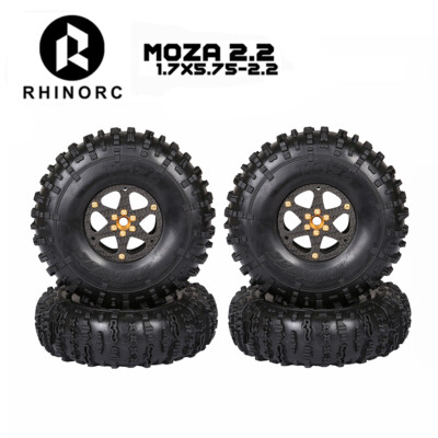 RhinoRC MOZA 2.2inch Tires With Narrow Carbon Fiber Aluminum Wheel Rim for RC