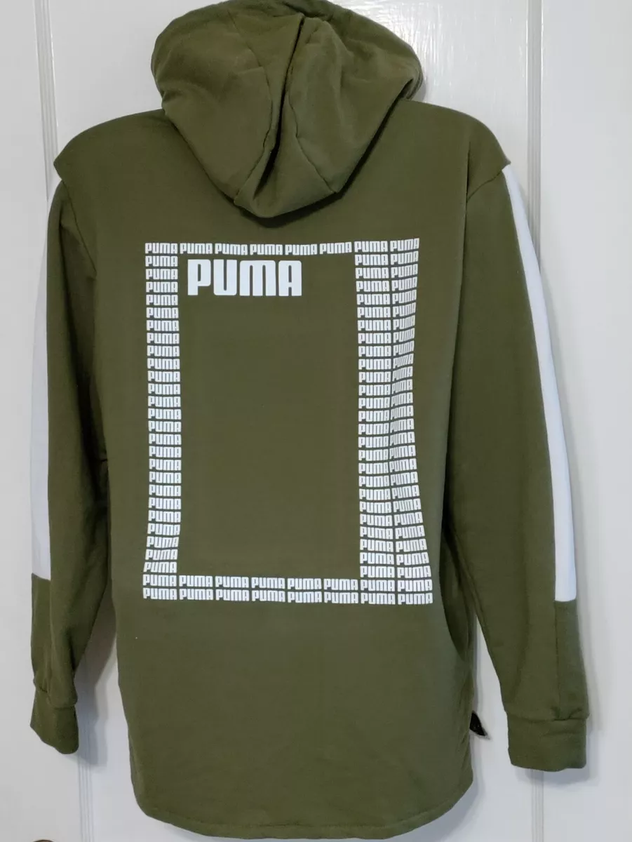 Army green puma hoodie 2025