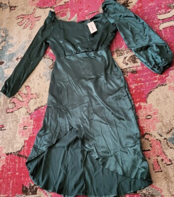 NEW Womens XL green princess queen royal dress hi low costume Halloween cosplay