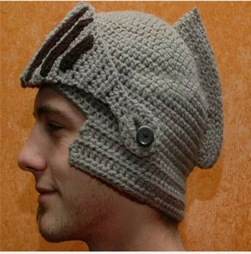 Men Knight Helmet Knit Beanie Hat Ski 