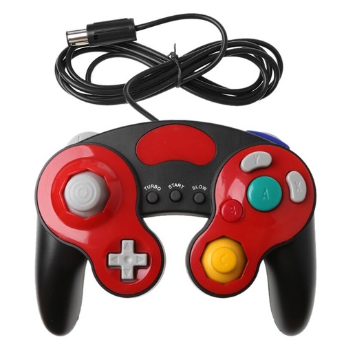 NEW RED AND BLACK Wired Handheld Gamepad Controller For Nintendo Gamecube NGC - Picture 1 of 3