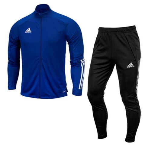 Adidas Men Condivo 20 Training Suit Set Blue Soccer Jacket Pant FS7112-EA2475 - Picture 1 of 7