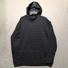 Xersion Quilted Jacquard Long Sleeve Popover Hoodie Men's 2XLT Black