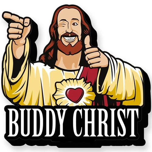 Buddy christ sticker dogma movie weatherproof bumper vinyl decal