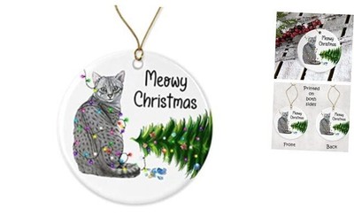 Egyptian Mau Cat Christmas Ornament - Funny Cats Printed on Both Sides