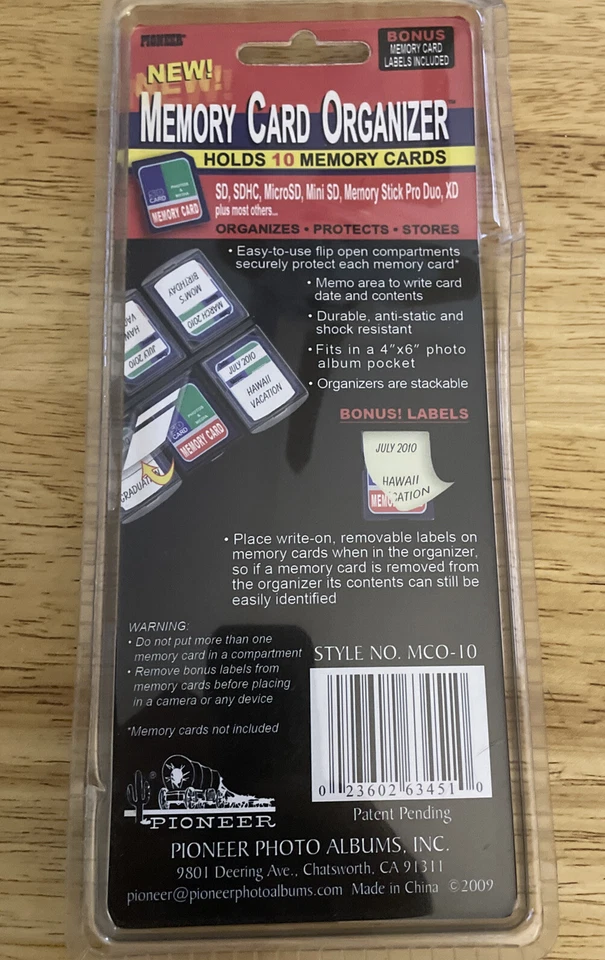 Álbumes de fotos Pioneer Mc010 organizador de tarjetas de memoria 10 compartimentos Foto 2 de 2