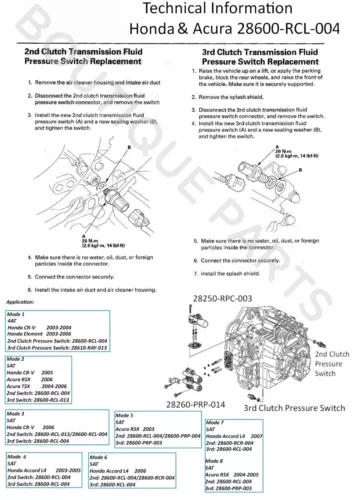 Genuine OEM Oil Pressure Sensor Transmission 2–3 Clutch 28600-RCL-004 for Honda - Bild 7 von 8