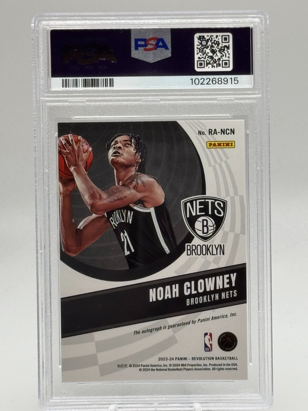 2023 Revolution Basketball Rookie Autograph #RANCN - NOAH CLOWNEY - PSA 8 NM-MT view 2