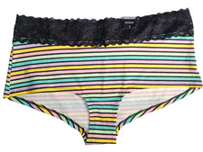TORRID Curve Woman Boyshort Multi Color Stripe Lacy Underwear Panties Size 2 NEW