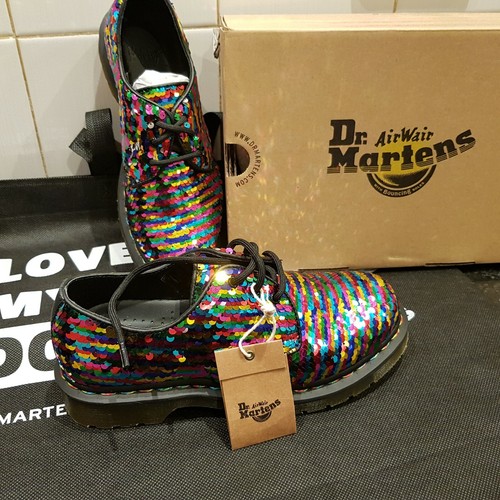 Dr Martens 1461 Sequin Rainbow \u0026 Silver 