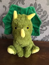 Goffa Triceratops Plush Dinosaur Sitting Green Stuffed Animal 10" Baby Soft Dino