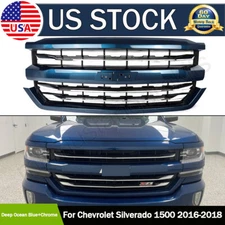 For 2016-2018 Chevy Silverado 1500 Z71 Deep Ocean Blue Front Upper Grille Grill