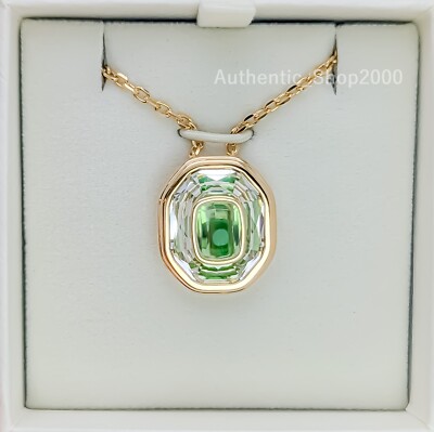 New 100% Authentic SWAROVSKI Gold Peridot Green Chroma Pendant Necklace 5705580