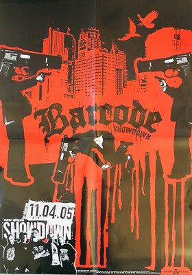 BARCODE - Showdown - Promo Poster - gefaltet / folded - Sammlerstück #151