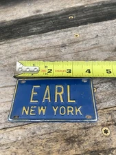 New York Earl Bike  License Plate-Old School BMX Schwinn Stingray Mongoose