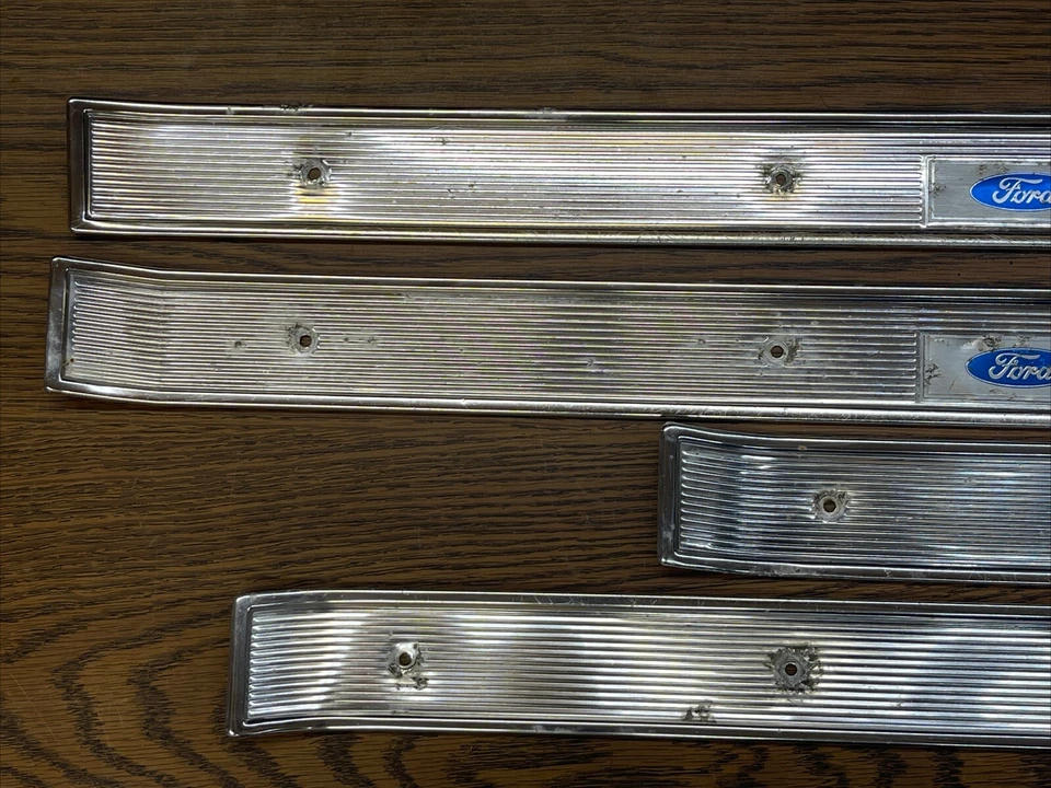 88–91 Ford LTD Crown Victoria Door Sill Scuff Plate Trim Set OEM - Image 2 of 4